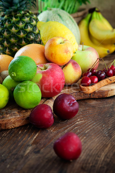 Frutas variedad orgánico madera tropicales exótico Foto stock © mythja