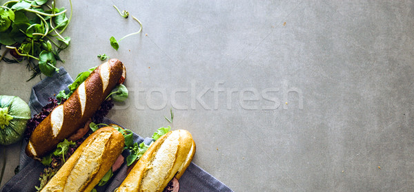 Deli sandwich with vegetables Stock photo © mythja