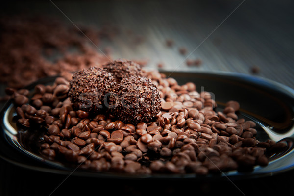 Chocolate balls with sprinkles Stock photo © mythja