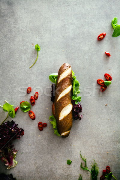 Deli sandwich with vegetables Stock photo © mythja
