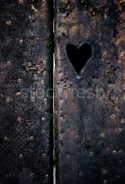 Szív fém klasszikus fém felület valentin nap szeretet Stock fotó © mythja
