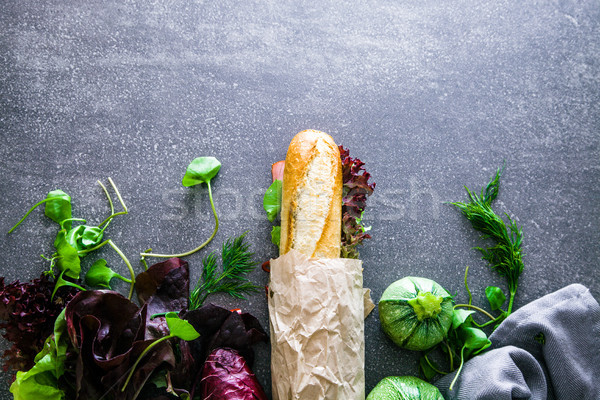 Stock foto: Sandwich · Gemüse · Fast-Food · Essen · Hintergrund · Club