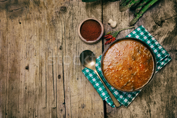 Gulasz warzyw zupa warzyw przyprawy Zdjęcia stock © mythja