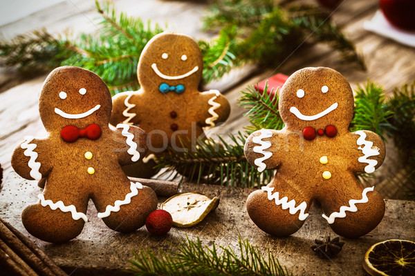 Gingerbread man cookie christmas deser Zdjęcia stock © mythja