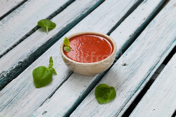 Tomatensoep rustiek plantaardige voorgerechten voedsel leven Stockfoto © mythja