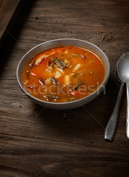 Plantaardige stoven heerlijk soep worst frans Stockfoto © mythja