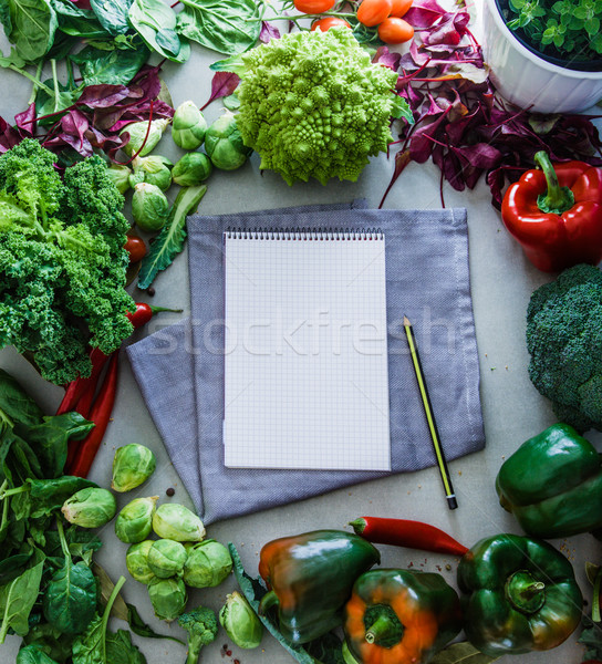 Notebook with vegetables  Stock photo © mythja