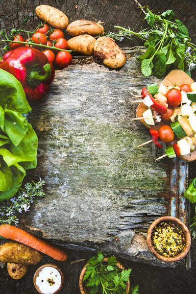 Essen Gemüse gesunde Lebensmittel Zutaten Kräuter Gewürze Stock foto © mythja