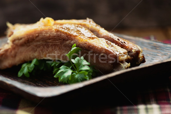 Porc côtes délicieux viande feu été Photo stock © mythja