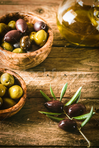 Stock photo: Olives on branch