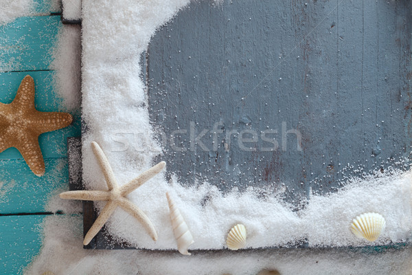 Estate legno sabbia bianca starfish sabbia vacanze Foto d'archivio © mythja