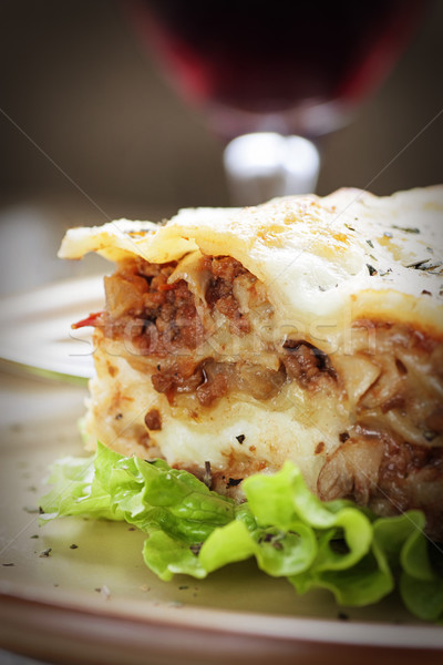 Fresh homemade lasagna Stock photo © mythja
