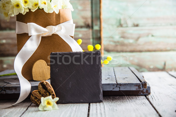 Ostern Holz Ostereier farbenreich Urlaub Eier Stock foto © mythja