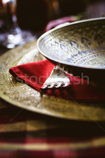 Stock photo: Restaurant autumn place setting