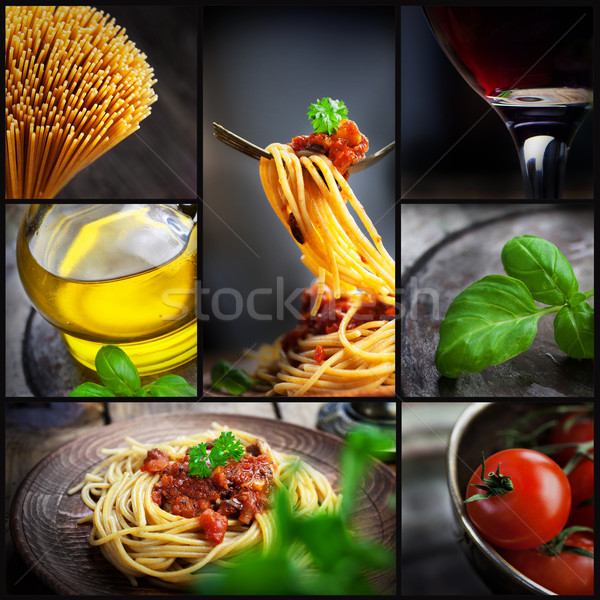 Pasta collage Stock photo © mythja