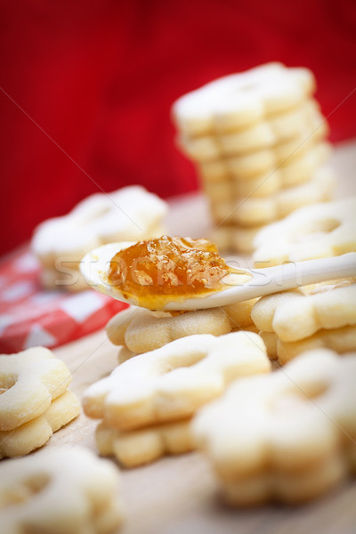 Boter cookies christmas jam suiker star Stockfoto © mythja