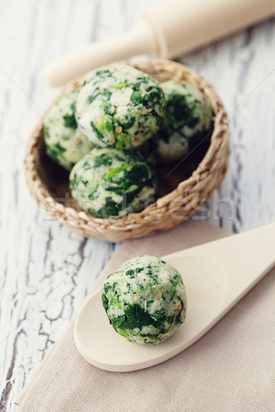 Spinach dumplings Stock photo © mythja