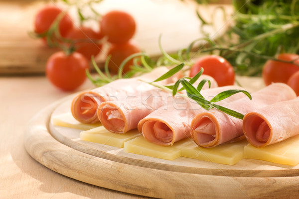 Slices of ham and cheese Stock photo © mythja