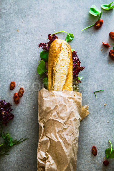 Deli sandwich with vegetables Stock photo © mythja