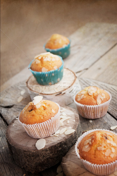 Stockfoto: Heerlijk · muffins · organisch · amandel · kers · beker