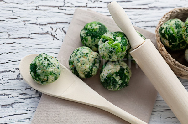 Spinach dumplings Stock photo © mythja