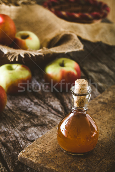 蘋果 醋 木 瓶 有機 木 商業照片 © mythja