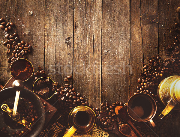 Stok fotoğraf: Kahve · kahve · fincanı · türk · şeker · bağbozumu · gıda