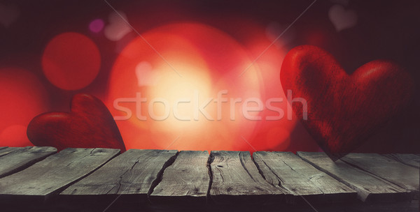 Sevgililer günü tablo bokeh sevmek kırmızı Stok fotoğraf © mythja