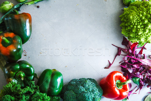 Fresh vegetables flatlay Stock photo © mythja