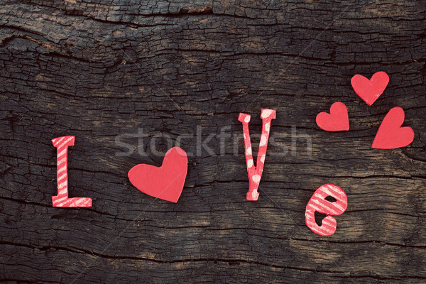 ストックフォト: 愛 · 文字 · 手紙 · 木材 · 結婚式