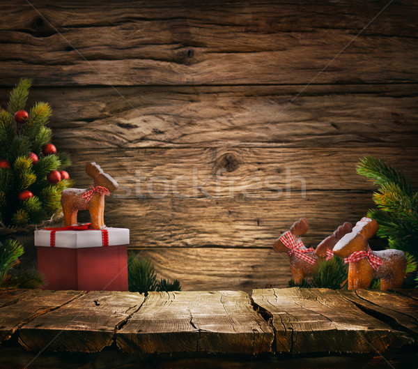 Arbre de noël Noël vide table montage arbre Photo stock © mythja