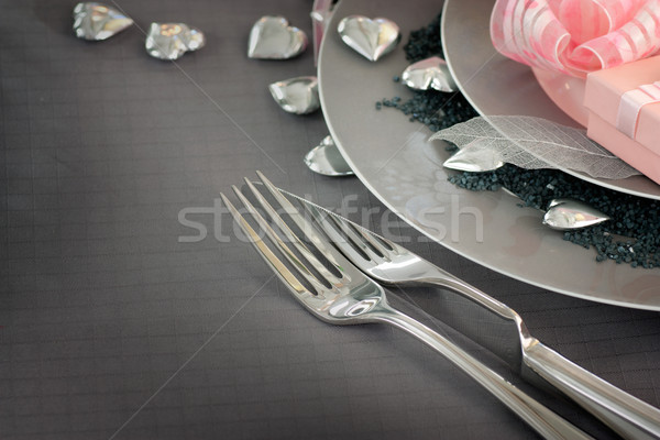 Valentine day romantic table setting Stock photo © mythja