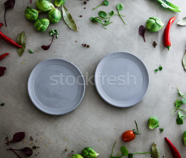 Fresh vegetables flatlay Stock photo © mythja