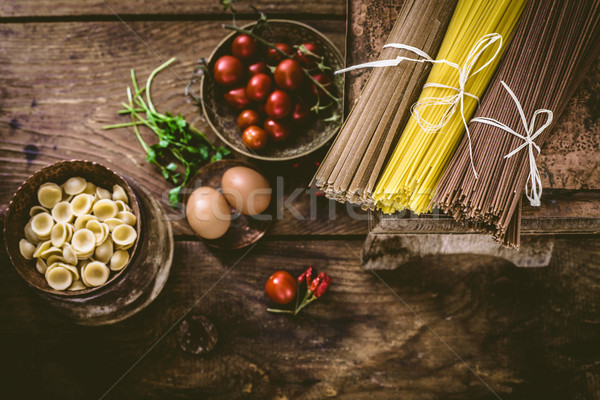Stock photo: Pasta with ingredients