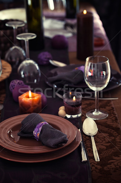 Table setting for dinner Stock photo © mythja
