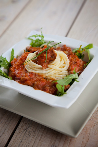 Pasta with sauce Stock photo © mythja