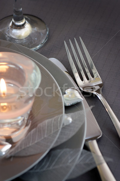 Valentine day romantic table setting Stock photo © mythja