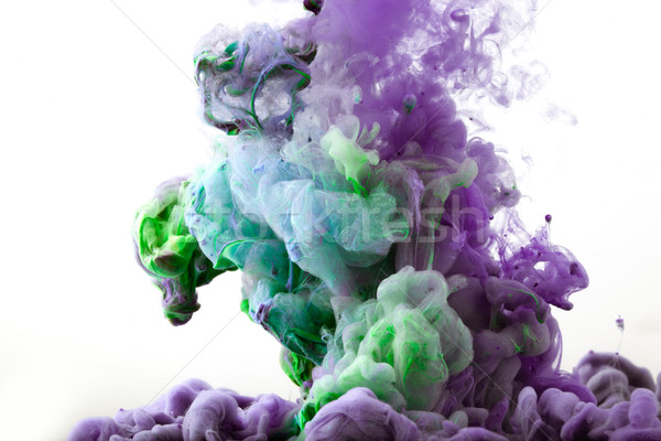 Tinte Wasser abstrakten isoliert weiß farbenreich Stock foto © mythja