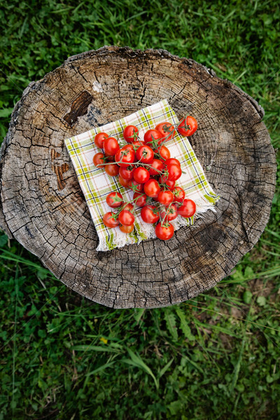 Foto d'archivio: Fresche · pomodori · verdure · fresche · pomodorini · legno · vegetali