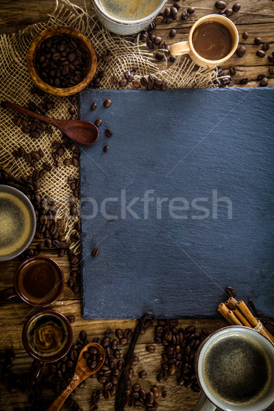 Stok fotoğraf: Kahve · ahşap · kahve · fincanı · türk · şeker · bağbozumu