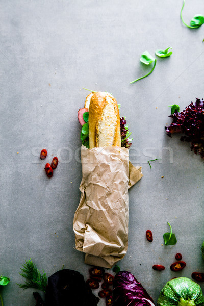 Stockfoto: Sandwich · groenten · fast · food · voedsel · achtergrond · club