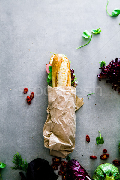 Sandwich groenten fast food voedsel achtergrond club Stockfoto © mythja