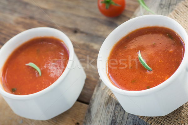 Stok fotoğraf: Domates · çorbası · taze · kiraz · domates · otlar · bo · gıda