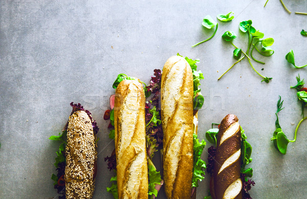Deli sandwich with vegetables Stock photo © mythja