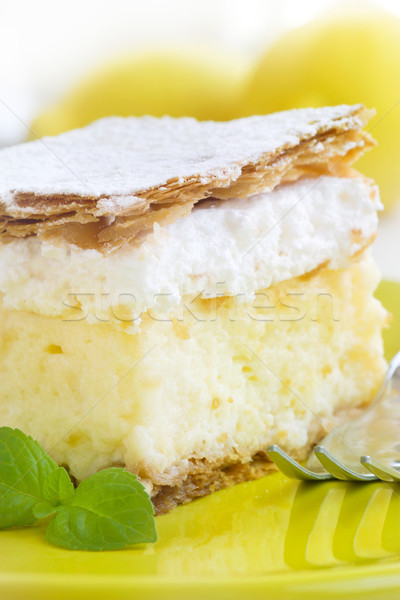 vanilla and custard cream cake dessert Stock photo © mythja