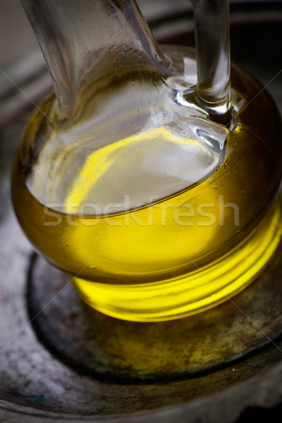 Olive oil and basil Stock photo © mythja