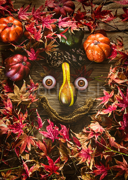 Autumn leaves on wood Stock photo © mythja