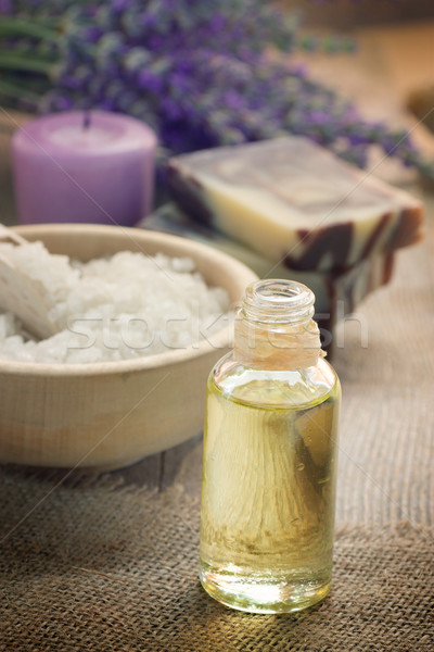 Spa lavendel handdoek natuurlijke zeep bloem Stockfoto © mythja