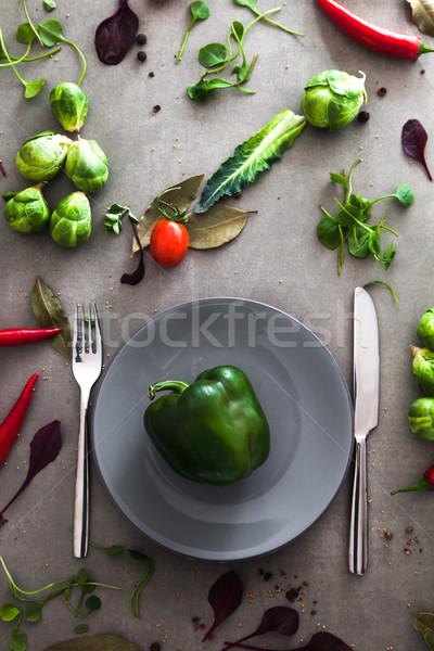 Plate with vegetables Stock photo © mythja