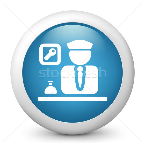 Blue glossy icon Stock photo © Myvector